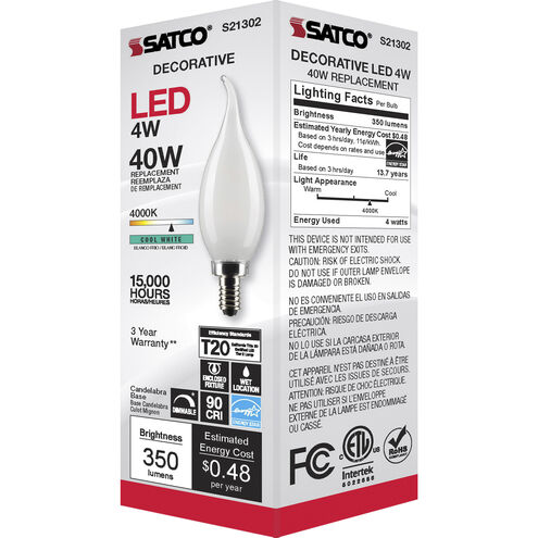 Lumos LED Candelabra Candelabra 4.00 watt 4000K LED Filament