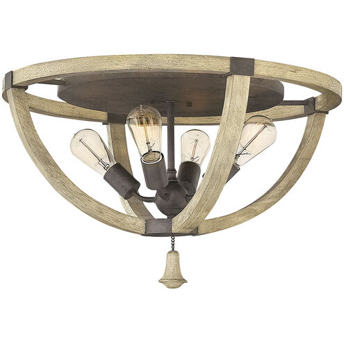 Middlefield LED 23.75 inch Iron Rust Foyer Light Ceiling Light, Flush Mount