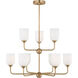 Emile 9 Light 30 inch Satin Brass Chandelier Ceiling Light