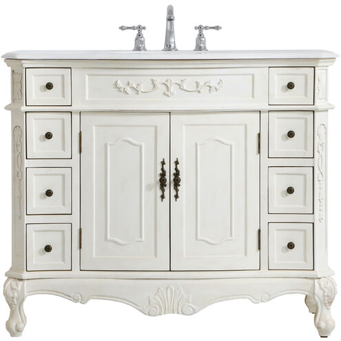 Danville 42 X 21 X 36 inch Antique White Vanity Sink Set