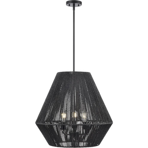 Elise 3 Light 22 inch Matte Black Indoor Pendant Ceiling Light