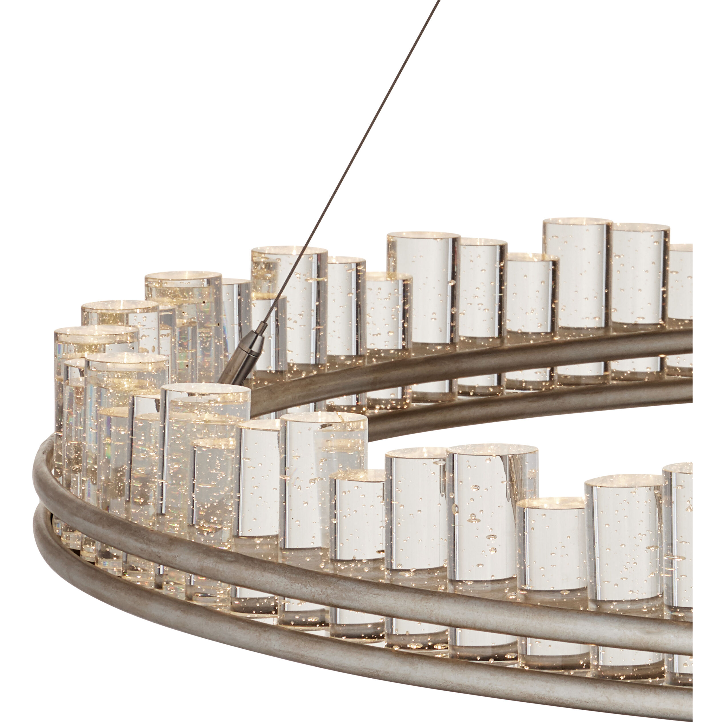 Pleiades 1 Light 50.75 inch Contemporary Silver Leaf/ Contemporary Silver/Clear Chandelier Ceiling Light, Large