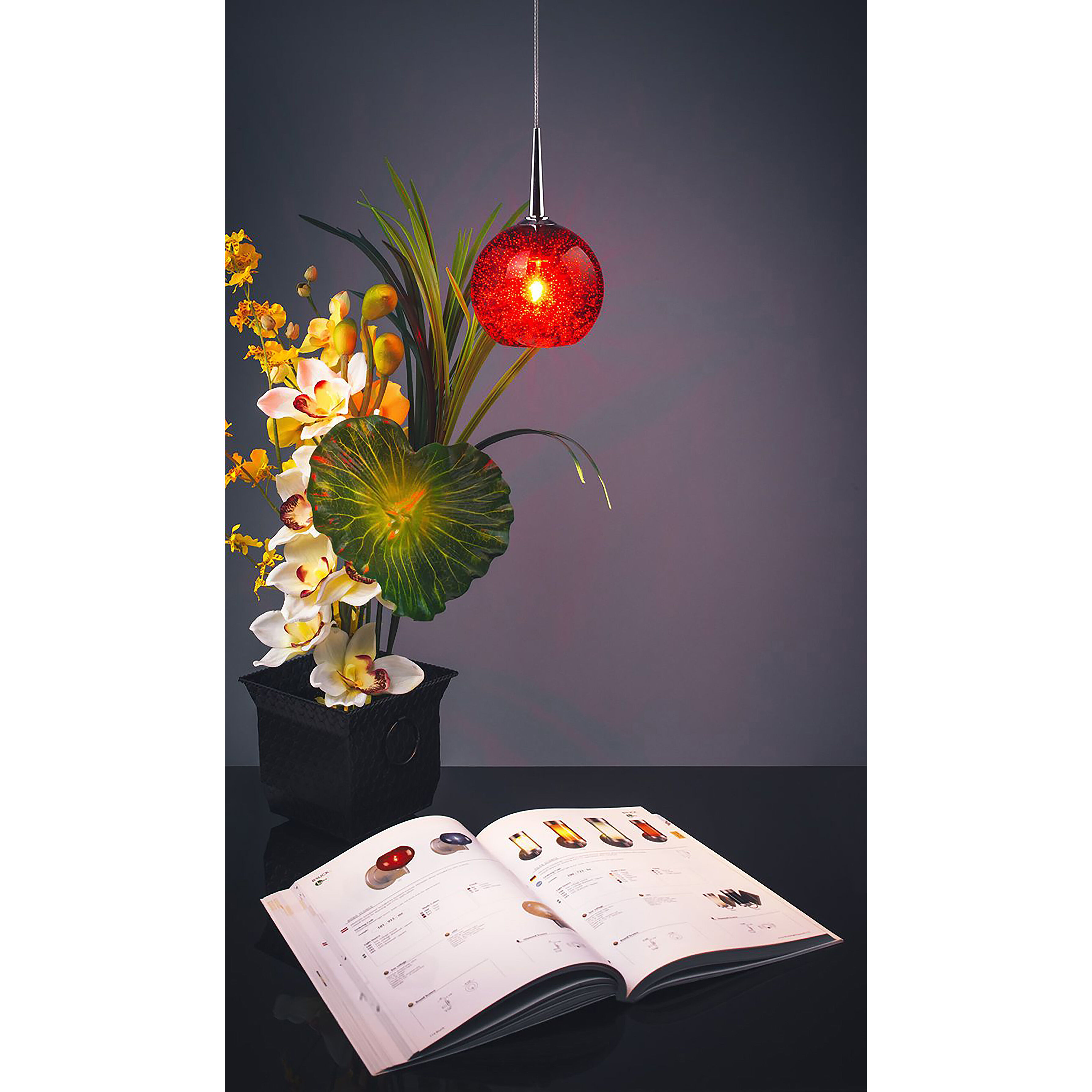 Bobo LED 4 inch Chrome Pendant Ceiling Light in Clear Glass