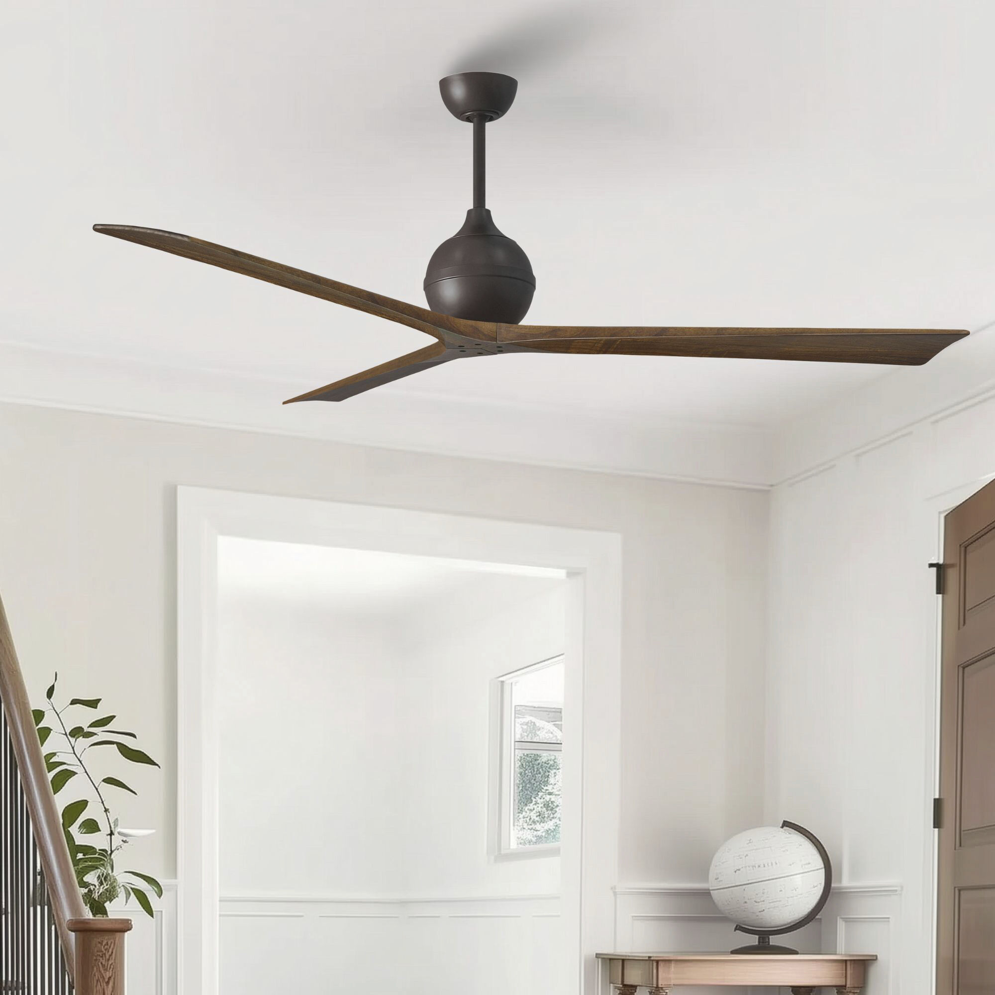 Atlas Irene-3 72 inch Textured Bronze with Walnut Tone Blades Paddle Fan
