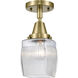 Franklin Restoration Colton 1 Light 6 inch Antique Brass Flush Mount Ceiling Light