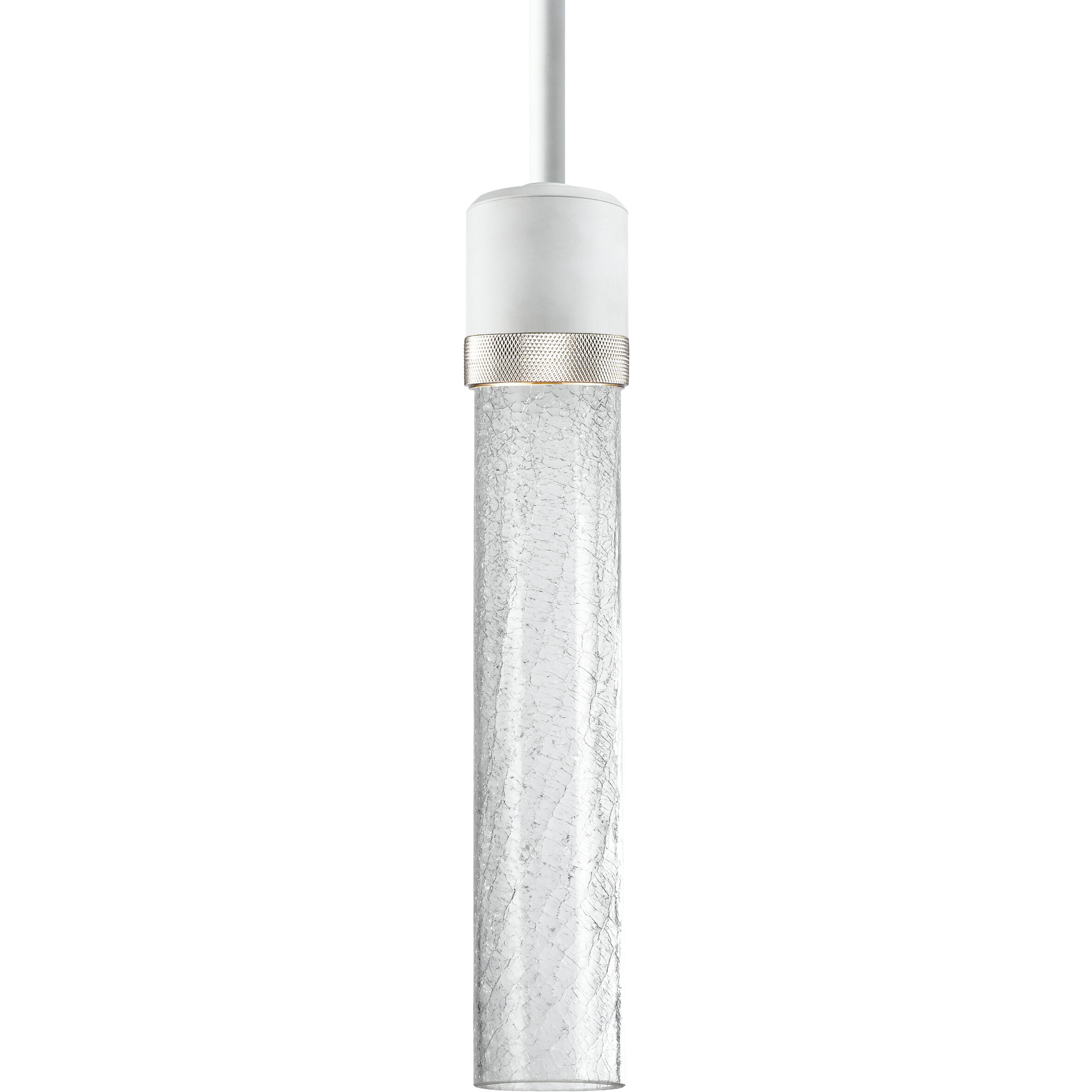 Zigrina 1 Light 5.13 inch Matte White with Polished Nickel Pendant Ceiling Light
