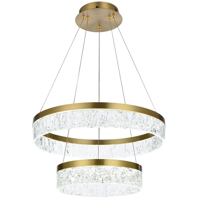 Linden 2 Light 22 inch Satin Gold Chandelier Ceiling Light