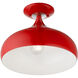 Amador 1 Light 12 inch Shiny Red with Polished Chrome Accents Semi-Flush Mount Ceiling Light