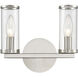 Revolve 2 Light 13.38 inch Clear Glass and Polished Nickel Bath Vanity Wall Light