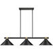 Bronte 3 Light 54 inch Matte Black and Rubbed Brass Billiard Light Ceiling Light