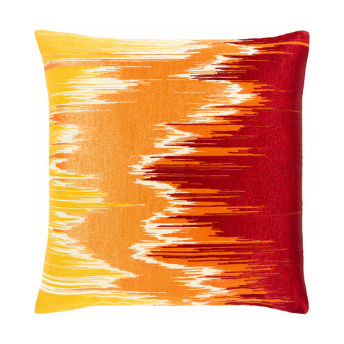 Lexi 18 X 18 inch Dark Red/Ivory/Terracotta/Bright Orange/Saffron Pillow Kit, Square