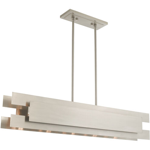 Varick 5 Light 46 inch Brushed Nickel Linear Chandelier Ceiling Light