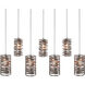 Tempest 7 Light Flat Bronze Linear Pendant Ceiling Light in Exposed Bulb, E26 Incandescent, Multi-Port