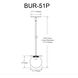 Burlat 1 Light 6 inch Matte Black Single Drop Pendant Ceiling Light