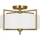 C&M by Chapman & Myers Perno 2 Light 15 inch Burnished Brass Semi-Flush Mount Ceiling Light