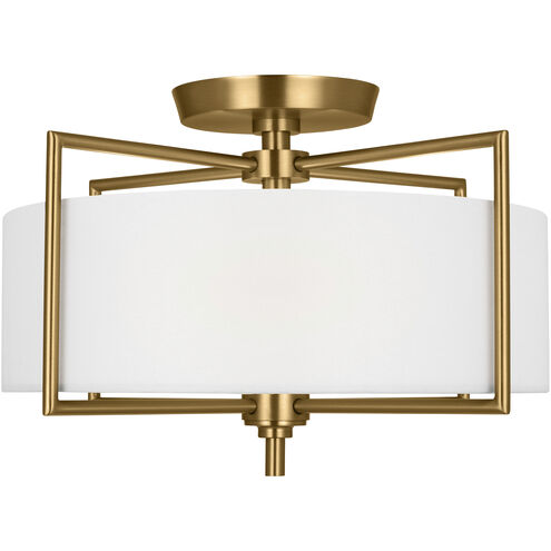 C&M by Chapman & Myers Perno 2 Light 15 inch Burnished Brass Semi-Flush Mount Ceiling Light