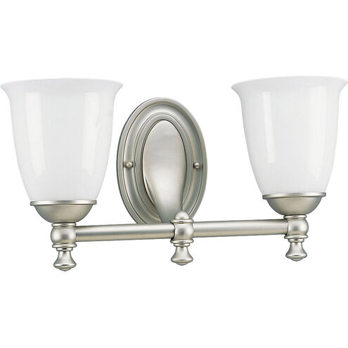 Victorian 2 Light 17 inch Pearl Nickel Bath Vanity Wall Light