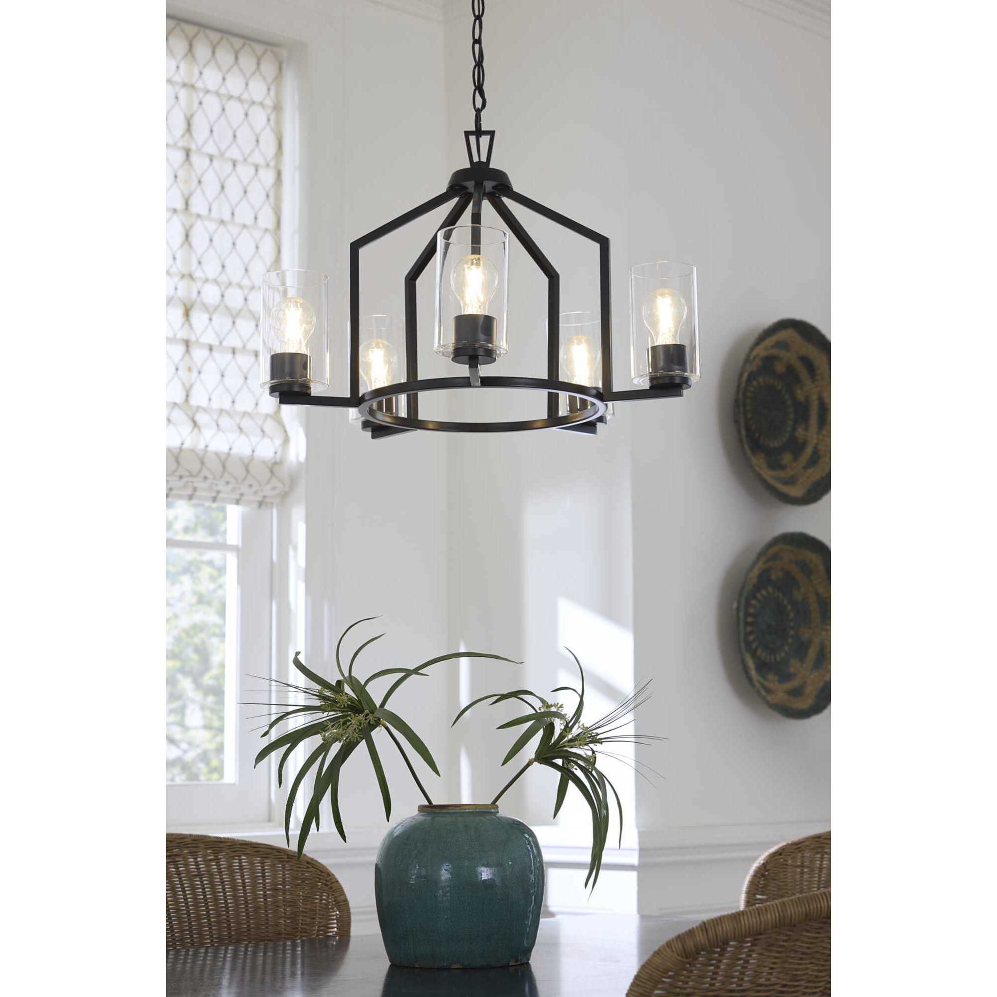 Goodwin 5 Light 24 inch Matte Black Chandelier Ceiling Light