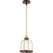 Banded Dome 1 Light 10 inch Aged Brass and Oiled Bronze Mini Pendant Ceiling Light