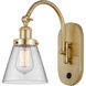 Franklin Restoration Cone LED 6.25 inch Satin Gold Sconce Wall Light in Clear Glass