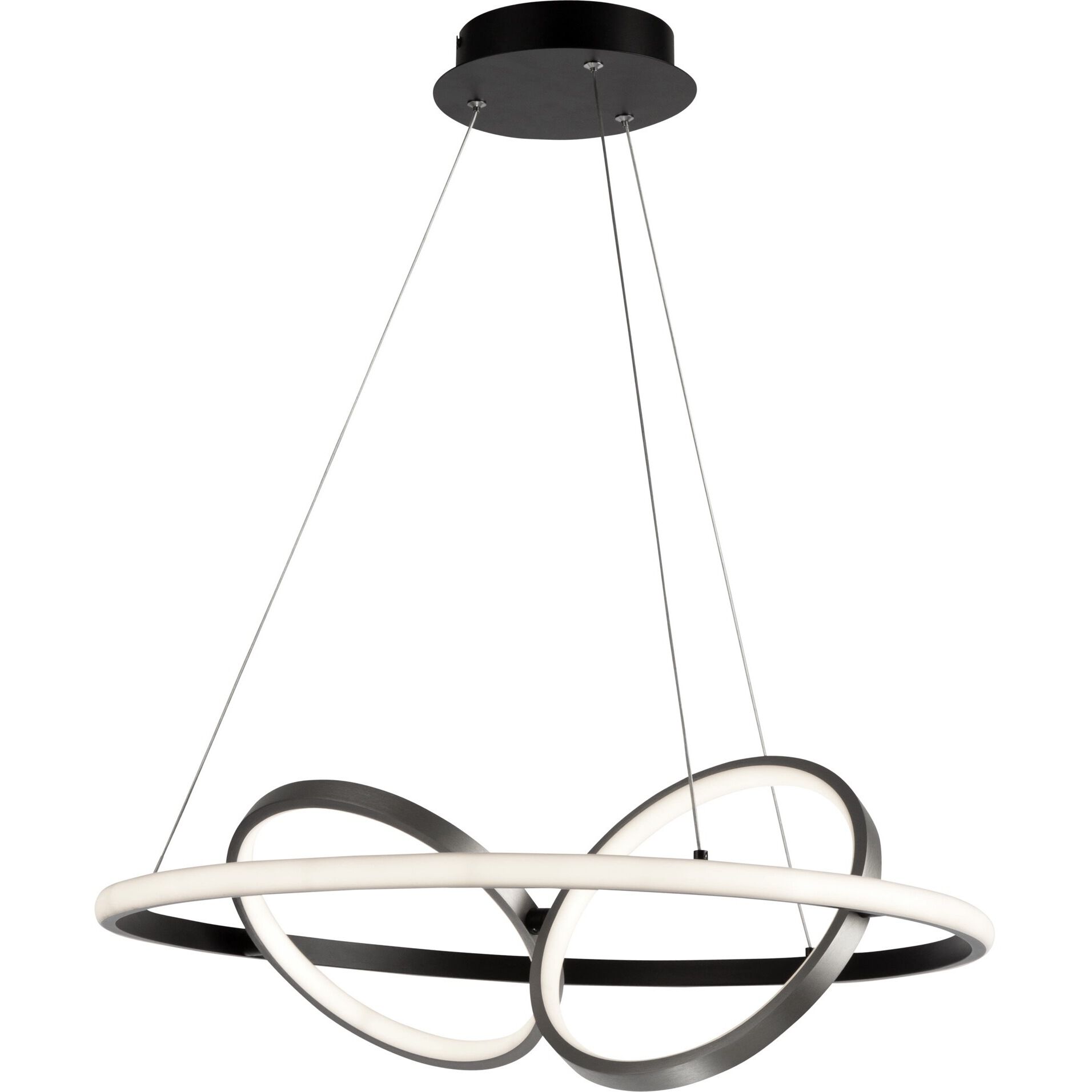 Gemini LED 23.3 inch Black and Nickel Pendant Ceiling Light