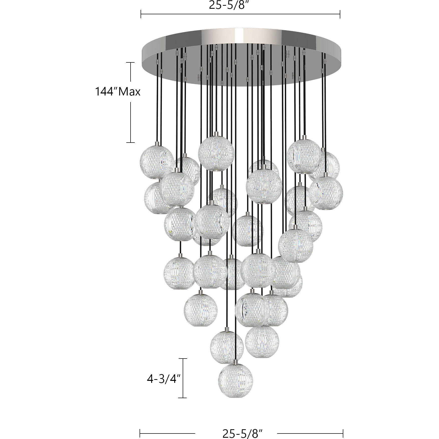 Marni Multi Pendant Ceiling Light in Polished Nickel