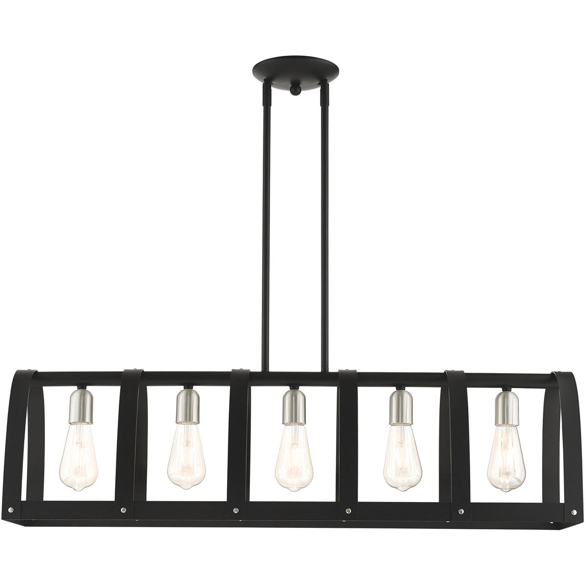 Stoneridge 5 Light 36 inch Textured Black Linear Chandelier Ceiling Light