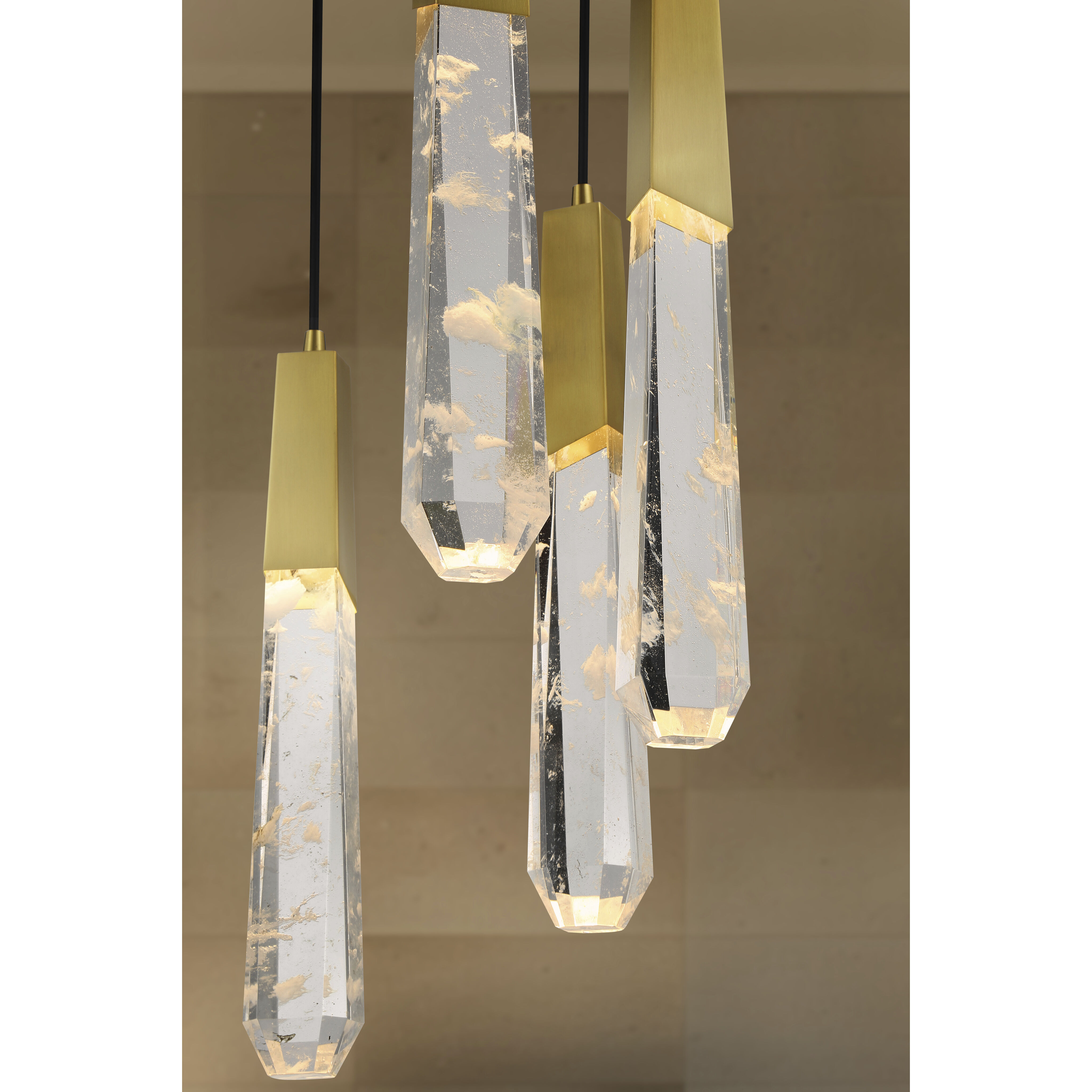 Drifting Droplets LED 20 inch Brushed Brass Pendant Ceiling Light