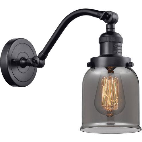 Franklin Restoration Small Bell LED 5 inch Matte Black Sconce Wall Light in Plated Smoke Glass, Franklin Restoration