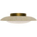Saturno LED 19.75 inch Beige Travertine and Aged Brass Flush Mount Ceiling Light