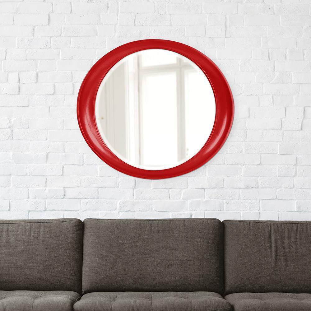 Ellipse 39 X 35 inch Glossy Red Wall Mirror