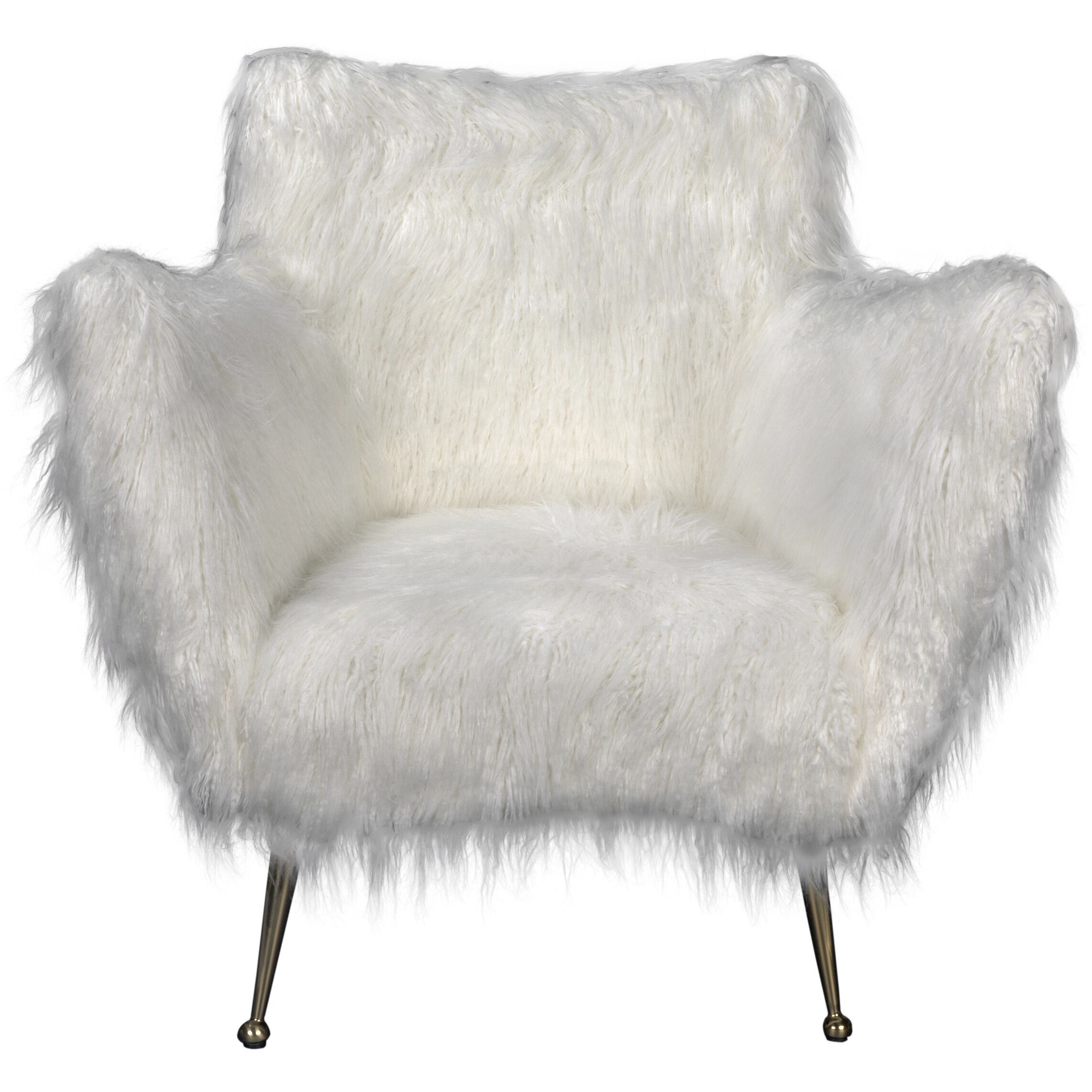 Rodney Bronze Powder Coat and White Fabric Occasional Chair