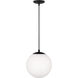 Leo - Hanging Globe 1 Light 10 inch Midnight Black Pendant Ceiling Light