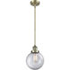 Franklin Restoration Beacon 1 Light 8 inch Antique Brass Mini Pendant Ceiling Light in Incandescent, Clear, Franklin Restoration