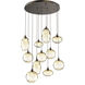 Misto 11 Light 36.6 inch Flat Bronze Chandelier Ceiling Light, Round Multi-Port