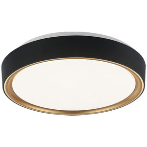 Alamus LED 15.25 inch Aged Gold Brass and Matte Black Ceiling Mount Ceiling Light in Black and Gold