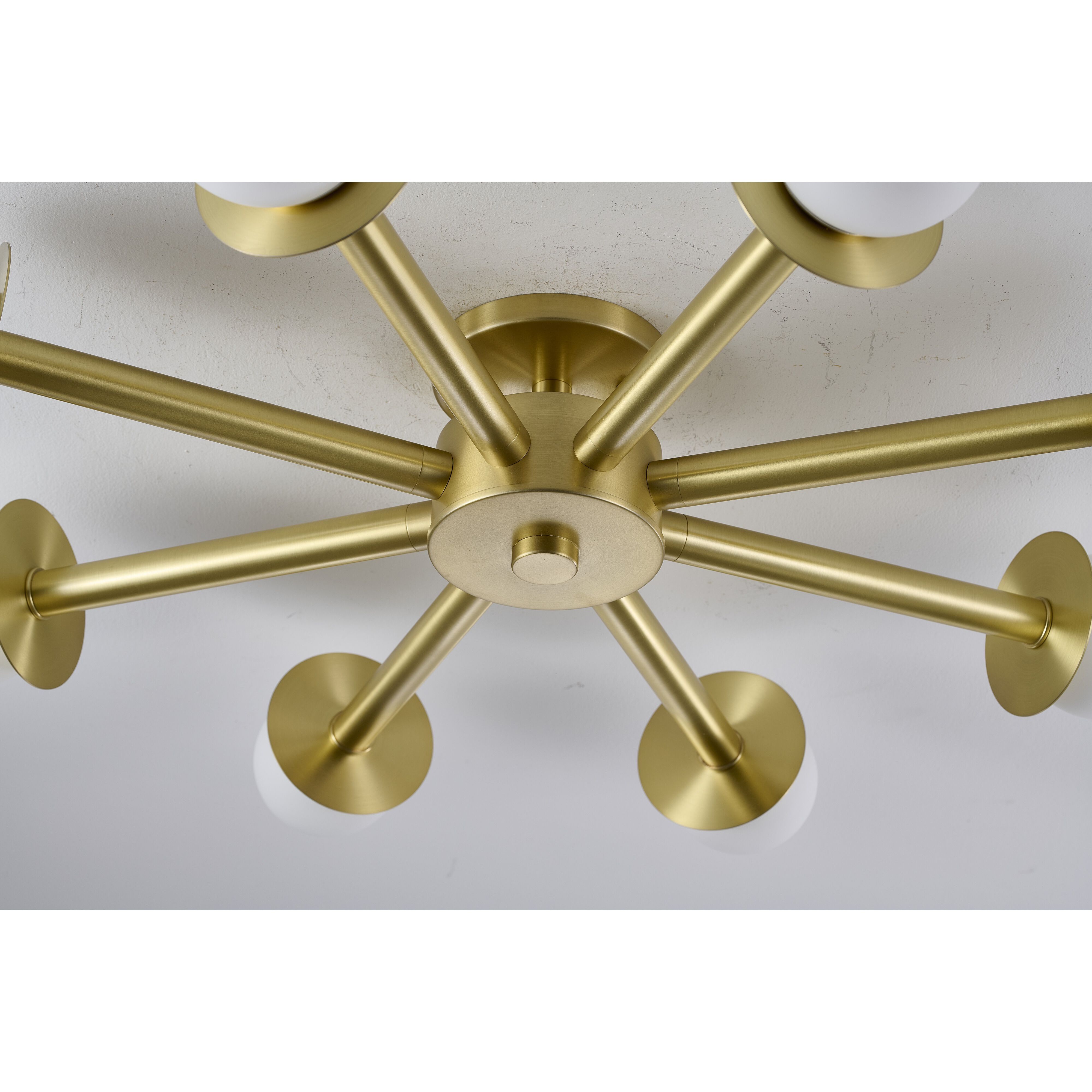 Canada 8 Light 36 inch Satin Brass Flush Mount Ceiling Light