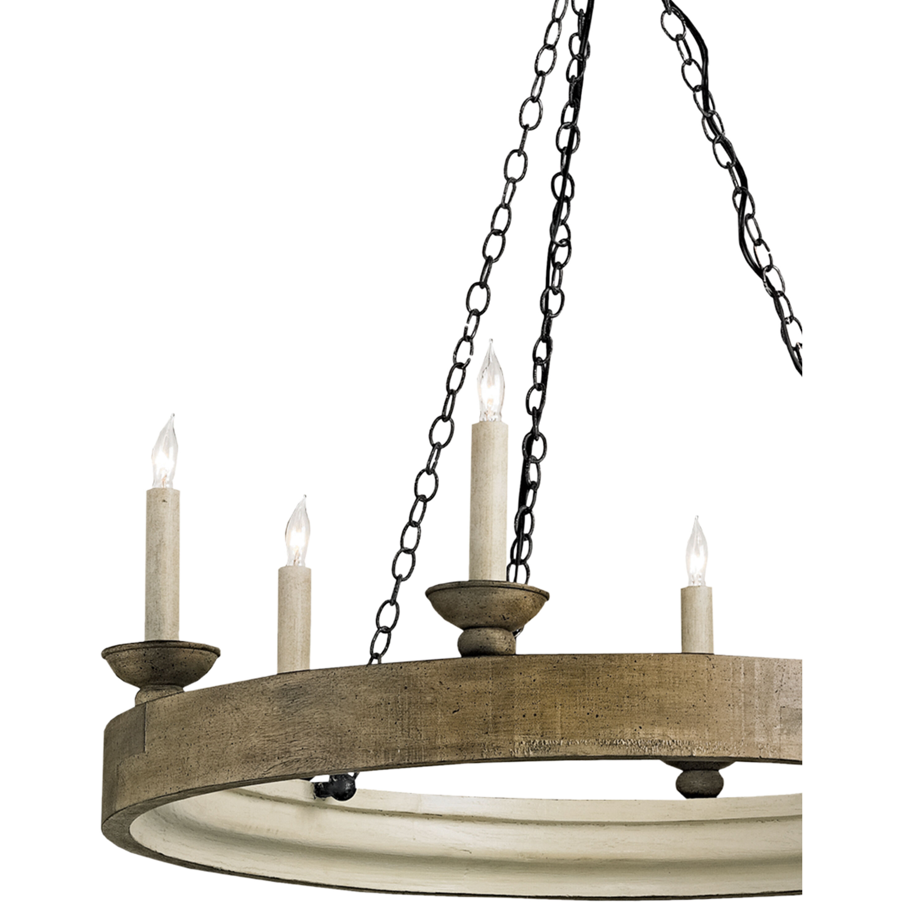 Beachhouse 6 Light 26 inch Smokewood Crackle/London Black Chandelier Ceiling Light