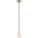 Misty 1 Light 4.38 inch Aged Gold Brass Pendant Ceiling Light