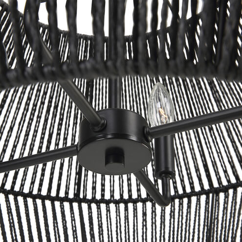 Suva 4 Light 28 inch Black Rope Pendant Ceiling Light