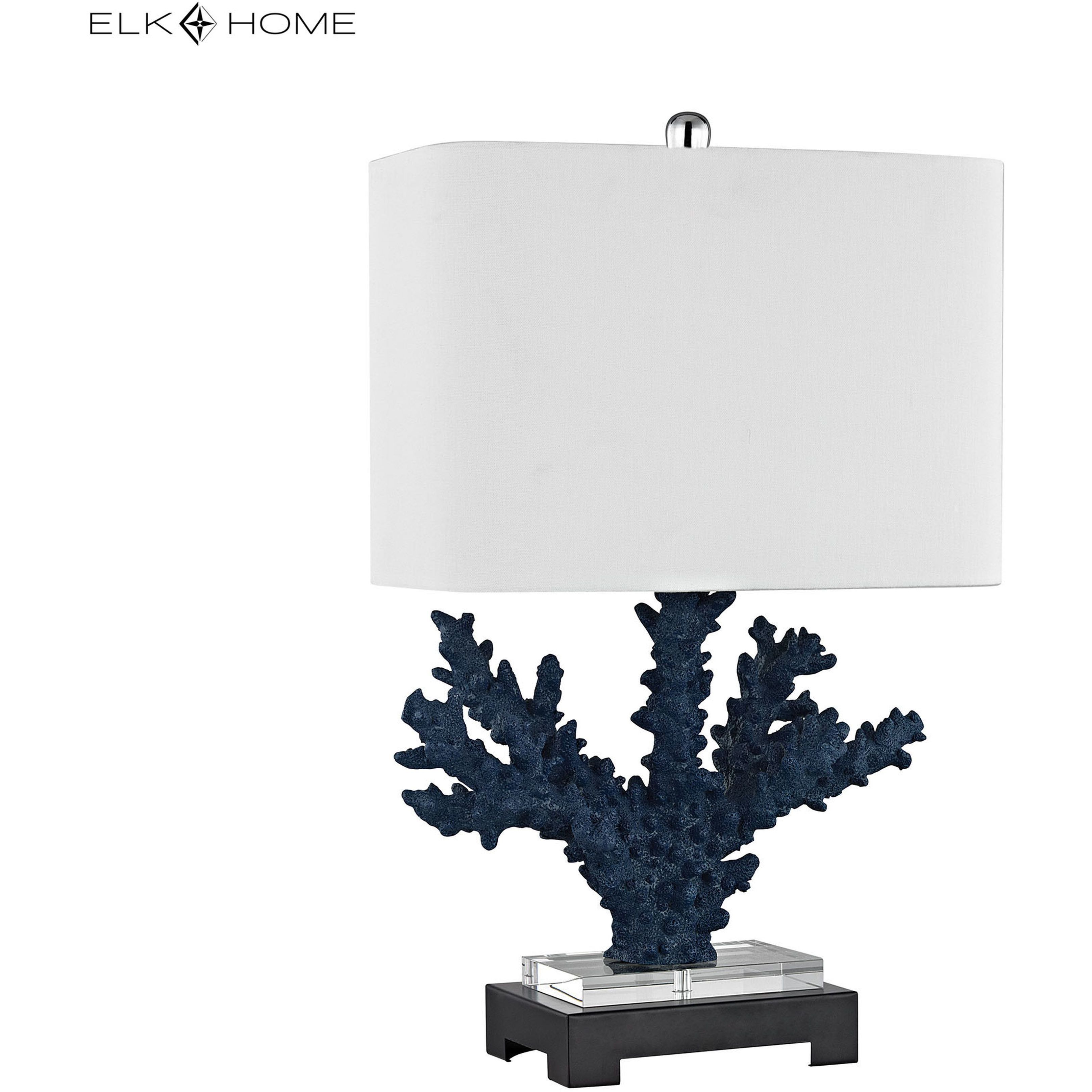 Cape Sable 26 inch 150 watt Navy with Clear Table Lamp Portable Light