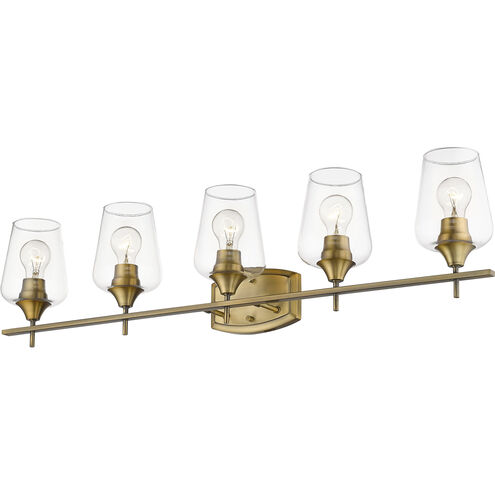 Joliet 5 Light 38 inch Olde Brass Vanity Wall Light