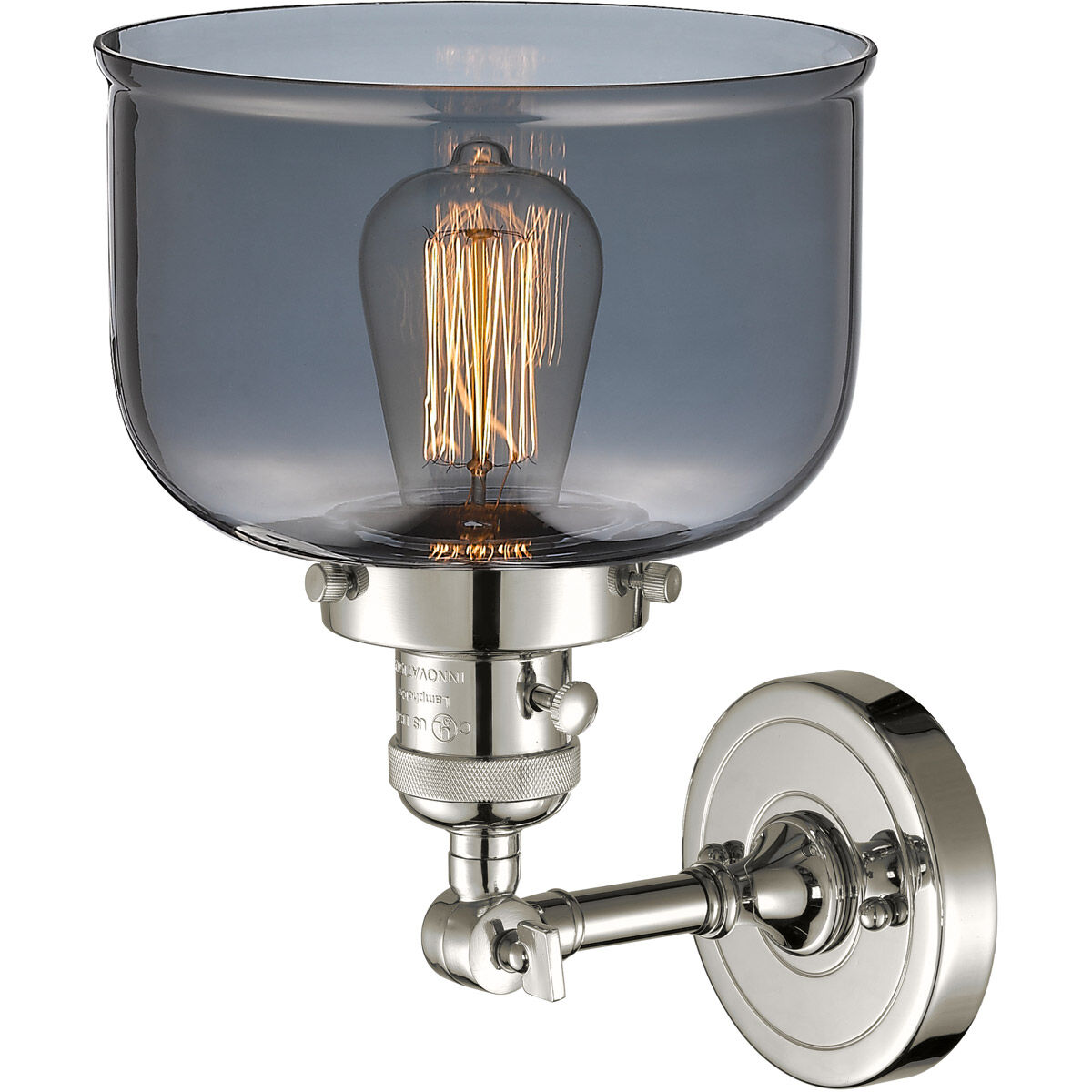 Franklin Restoration Large Bell LED 8 inch Polished Nickel Sconce Wall Light, Franklin Restoration