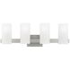Drew & Jonathan Scott Rhode 4 Light 27 inch Brushed Steel Vanity Light Wall Light