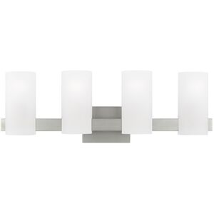Drew & Jonathan Scott Rhode 4 Light 27 inch Brushed Steel Vanity Light Wall Light
