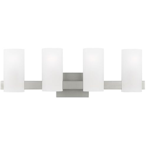 Drew & Jonathan Scott Rhode 4 Light 27 inch Brushed Steel Vanity Light Wall Light