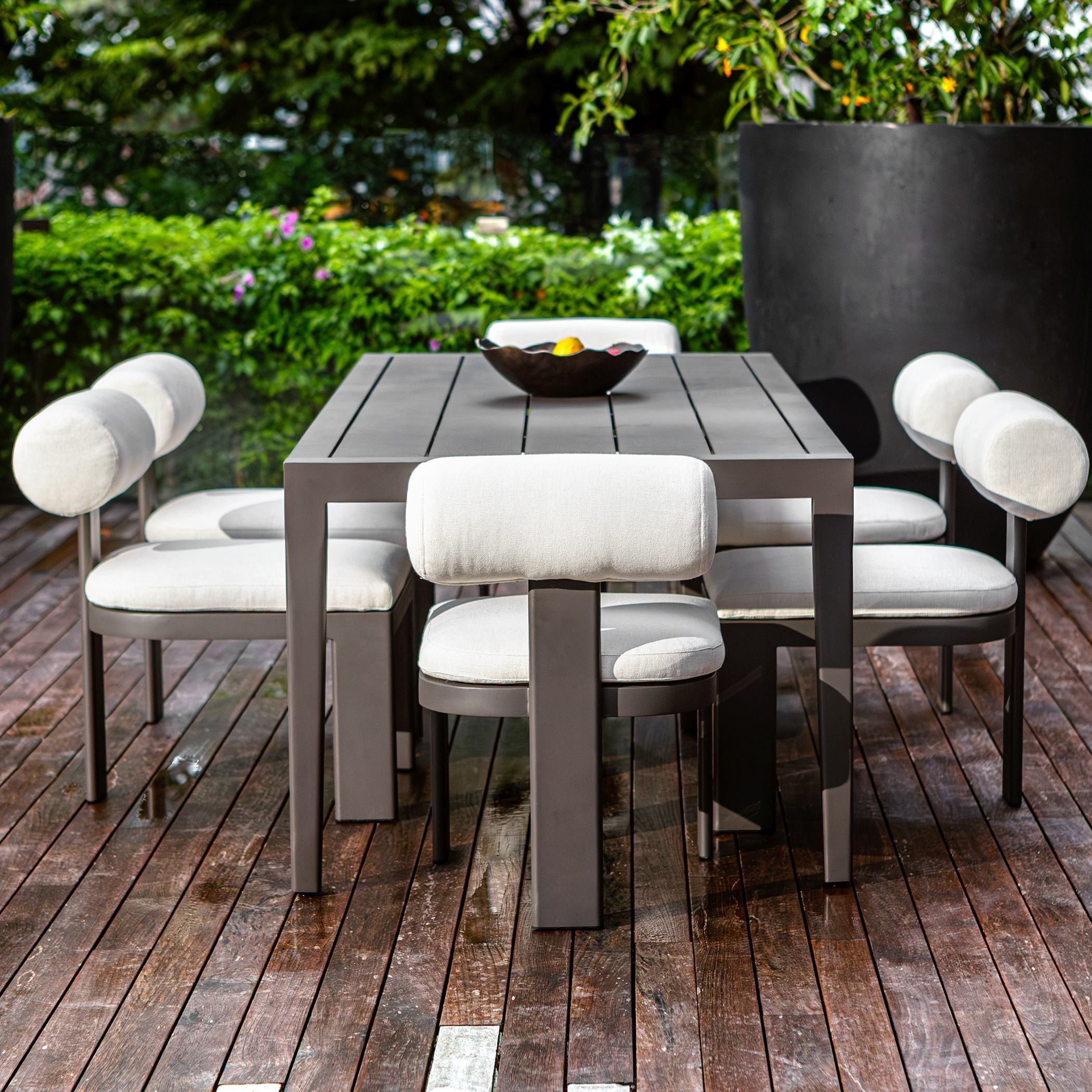 Polanco 92 X 29.75 inch Java Black Outdoor Dining Table