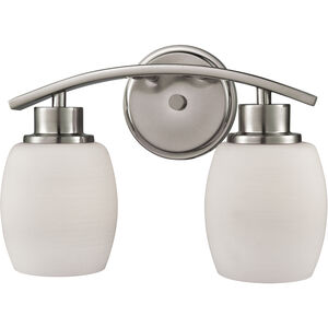 Casual Mission 2 Light 12 inch Brushed Nickel Vanity Light Wall Light