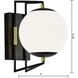 Cosmos LED 12.38 inch Matte Black with Satin Brass and Matte White Outdoor Wall Sconce
