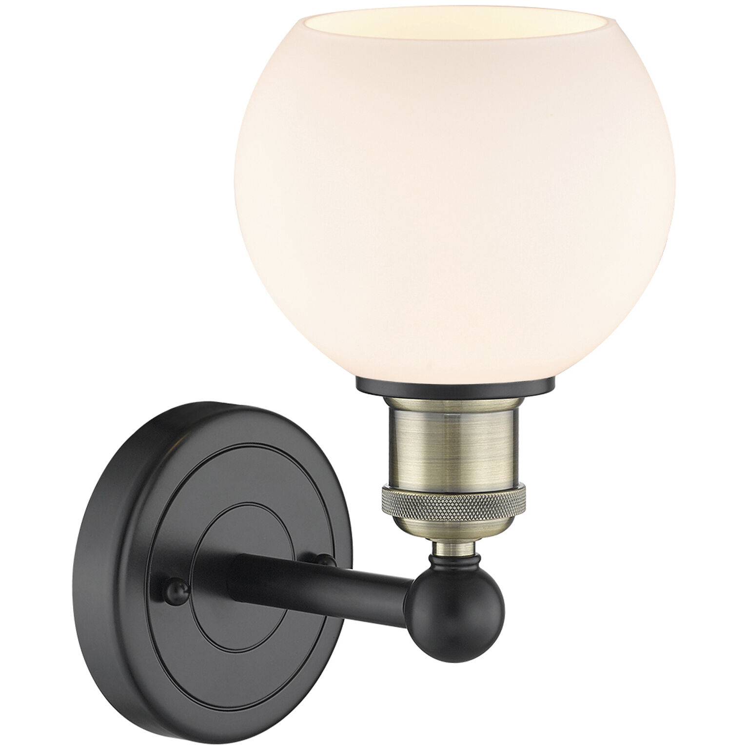 Athens Sconce Wall Light in Black Antique Brass, Matte White